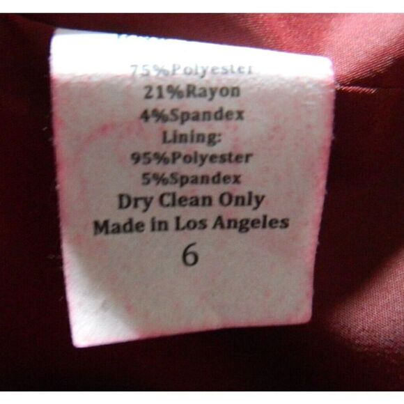 Black Halo‎ Dress Size 6 Jackie O Burgundy Stretch Sheath - Picture 11 of 11